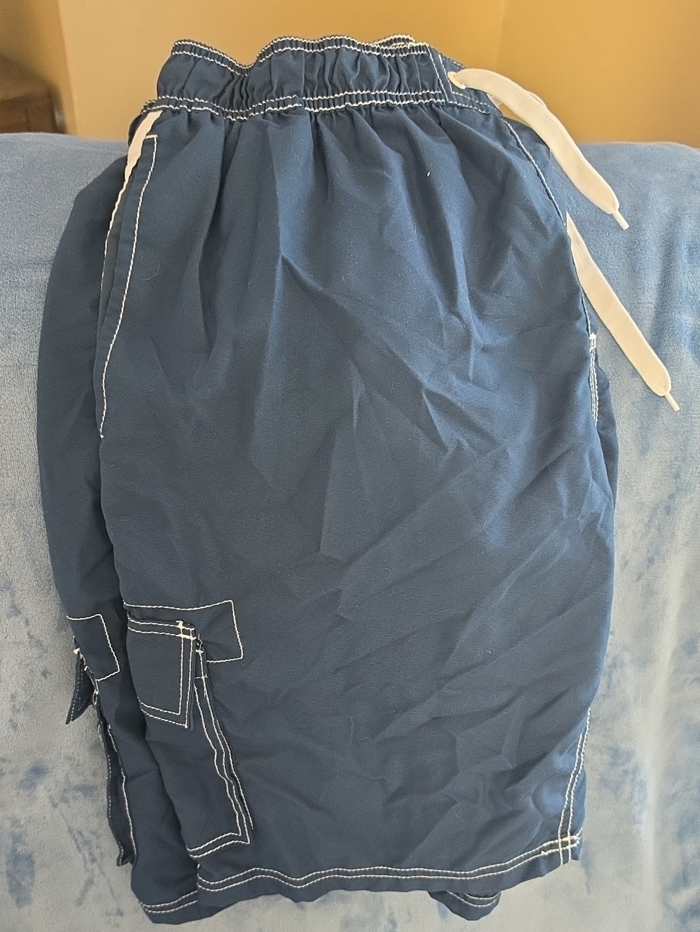 Kanu Surf Navy Blue Drawstring Cargo Swim Shorts